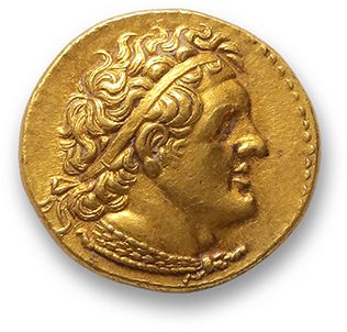 null KINGDOM OF EGYPT: PTolemy II Philadelphus (283-246 B.C.) Gold pentadrachm. 17.91...