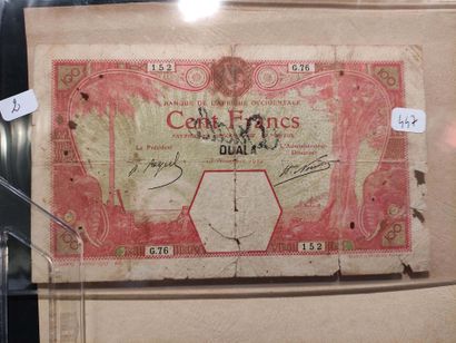null WEST AFRICA and various
Very rare 100 F banknote of AOF overprinted Duala of...