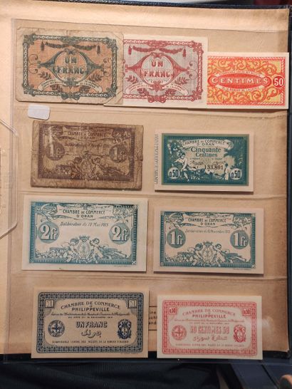 null ALGERIA and TUNISIA Set of 30 necessity notes including Bône, Oran,
Philippeville,...