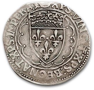 null FRANÇOIS I (1515-1547)
Teston, 3rd type (Pt 8e). 
 D. 794. TTB.