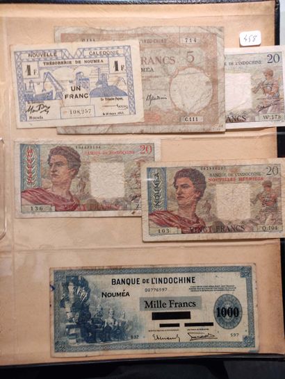 null MONACO/Nlle CALÉDONIE/Nlles HÉBRIDES Set of 11 banknotes, including 1000 F Nouméa...