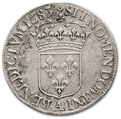 null Écu à la cravate. 1683. Paris.
Demi écu aux huit L, 2e type. 1704 Amiens. Réf.
Joint...