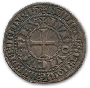 null PHILIPPE II (1270-1285)
Gros tournois.
Joint gros tournois of Louis IX.
D. 202...
