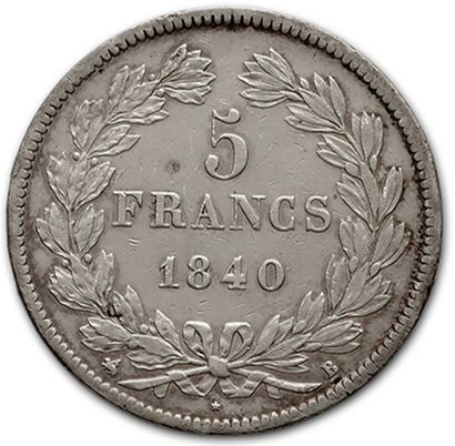 null 5 Francs head and shoulders: 6 examples. 1834D, 1838A, 1839W, 1839B, 1840B and...