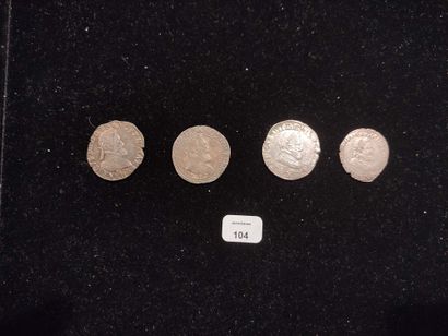 null Half franc: 3 copies. 1594 Rouen, 1600 Angers and 1605
Toulouse.
Quarter franc....