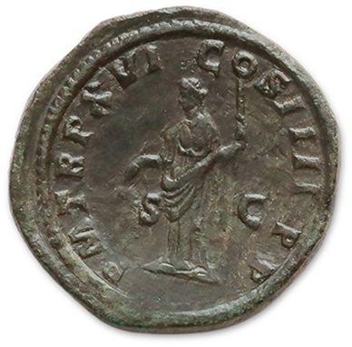 null CARACALLA (198-217)
Sesterce. Rome (213). 
 His laurelled, draped and cuirassed...