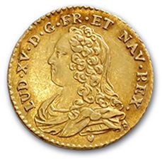 null Half gold louis with glasses. 1727.
D. 1641. Superb.