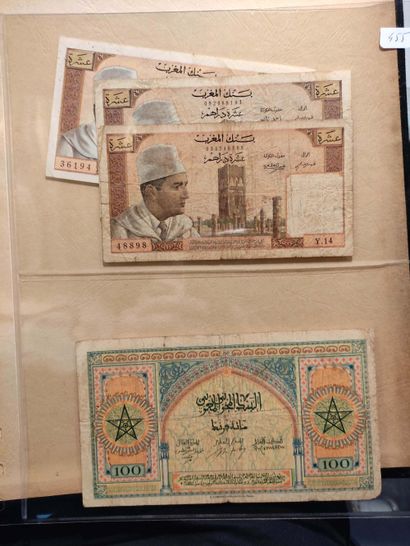 null MOROCCO Set of 24 banknotes, including 2 banknotes of 10 F 1926 (P. 11)
VF and...