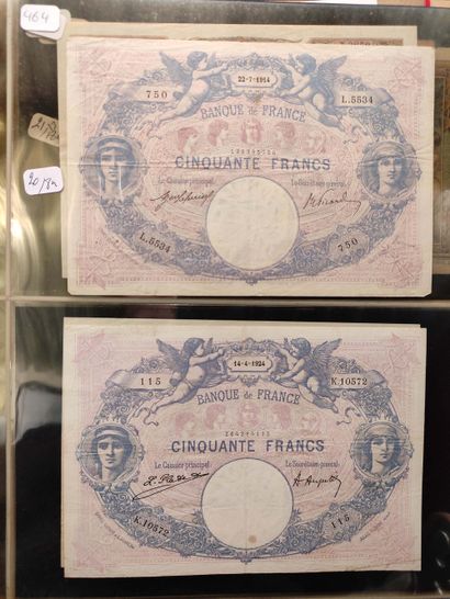 null Ensemble de 8 billets de 50 F, dont 2 billets 50 F, 1929 et 1932 (F. 15 et 16)...