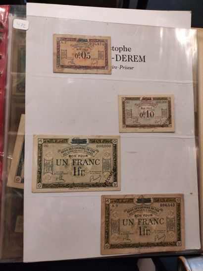 null Set of 13 banknotes of the Treasury to the Armies (1917/1919) and of the Railway...