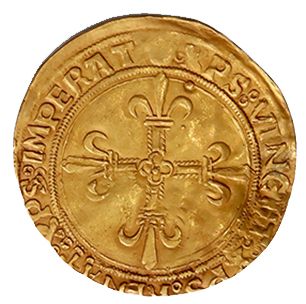 null Golden shield with the sun of Dauphiné, 1st type. Crémieu (Pt 1st). 3,30 g.
D....