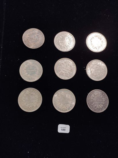 null 5 Francs: 9 exemplaires. 1873A, 1873k, 1874A, 1874k, 1875k, 1876A, 1876k, 1877A...