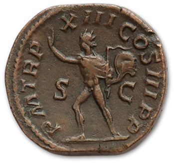 null ALEXANDER SEVERE (222-235)
Sesterce. Rome (233). 
 His laurelled bust, draped...