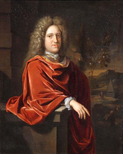 Pieter van der WERFF (Kralingen 16665 - Rotterdam 1722) 
Portrait d'homme au manteau...