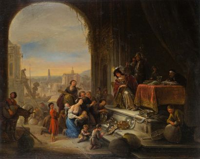 Jacob Willemsz. De WET L'ANCIEN (Circa 1610-1675) Joseph vendant du blé en Egypte...