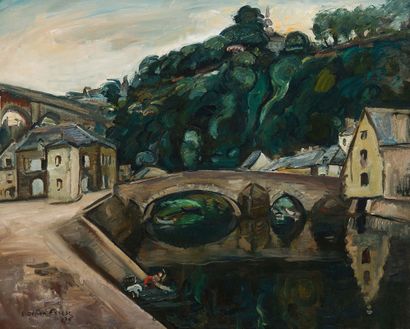 Emile Othon Friesz (1879-1949) 
Le vieux pont - Dinan - 1936
Huile sur toile. Signé...