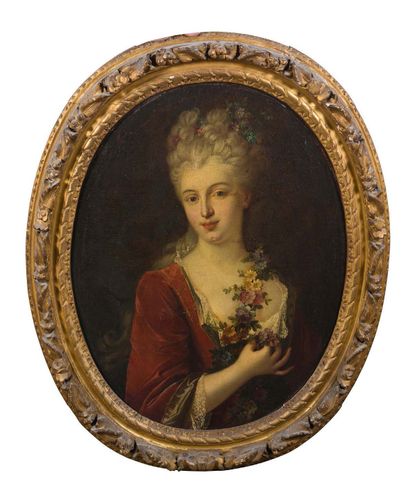 ECOLE FRANÇAISE DU DÉBUT DU XVIIIÈME SIÈCLE Portraits d'un gentilhomme et de sa femme....