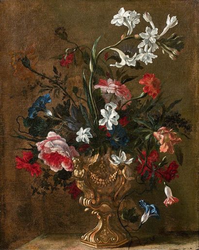 ECOLE FRANCAISE DU XVIIème SIECLE 
Vase de fleurs
Toile 59 x 47,5 cm