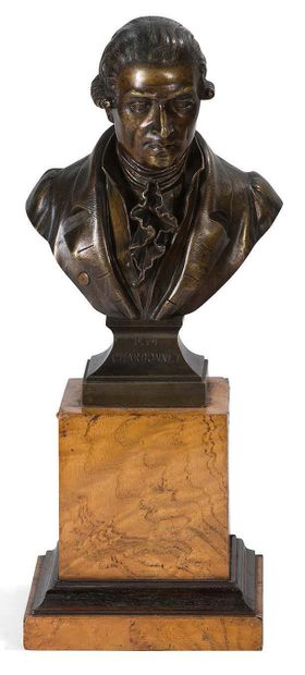 Louis Auguste DELECOLE (1828-1868) 
Hommes célèbres
Paire de sculptures en bronze...