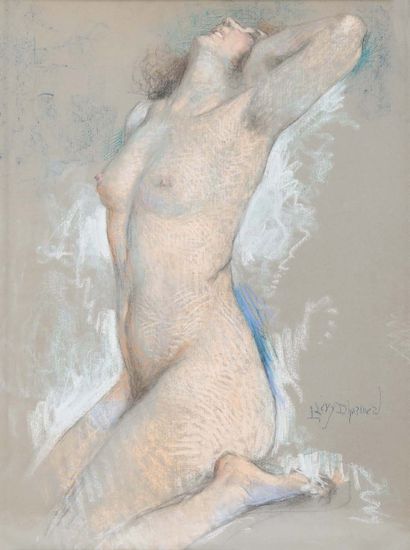 Lucien LÉVY-DHURMER (1865 - 1953) 
Portait de femme nue
Pastel sur papier. Signé...