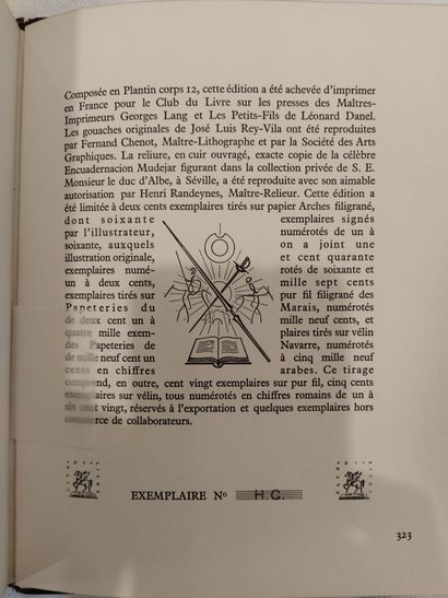 REY-VILA (JOSÉ-LUIS) & CERVANTES Don Quichotte de la Manche. Traduction de Louis...