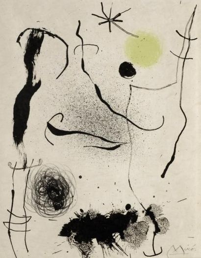 Joan MIRO (1893-1983) XXe Siècle Permanence du Sacré, 1964. Lithographie en couleur...