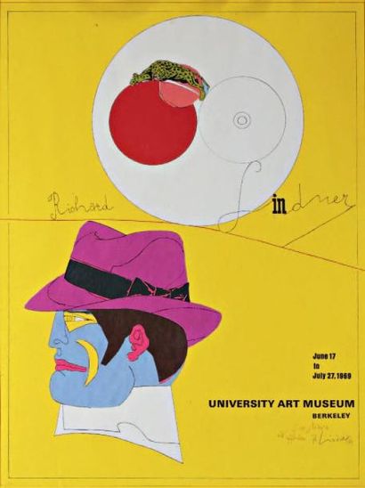 RICHARD LINDNER (1901-1978) Affiche de l'exposition à University Art Museum, Berkeley,...