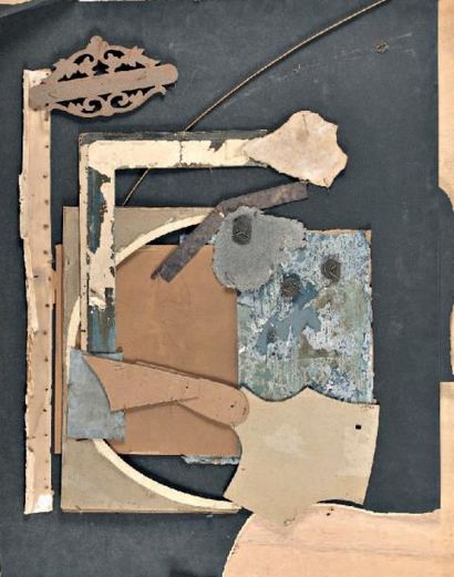 ALAIN LE YAOUANC (NÉ EN 1940) Composition abstraite Technique mixte, collages et...