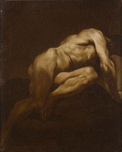 Attribué à Giuseppe Maria CRESPI (1665 - 1747) Étude d'homme de dos
Étude de nu de...