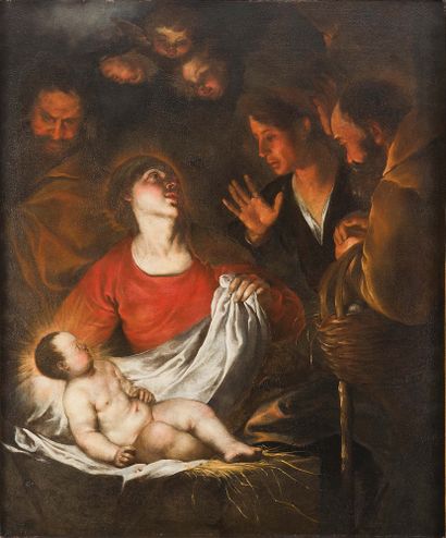 Giovanni Andrea de FERRARI (Gênes 1598 - 1669) The Adoration of the Shepherds
Canvas...