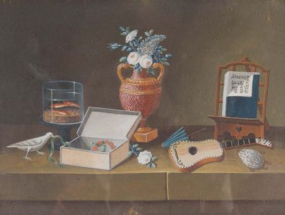 Suiveur de Johann Rudolf FEYERABEND (1779-1814) dit LELONG Still life
Pair of gouaches...
