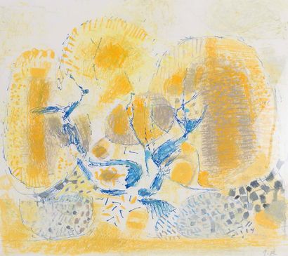 GUSTAV BOLIN (1920-1999) Composition abstraite.
Pastel et crayon sur papier. Monogrammé...