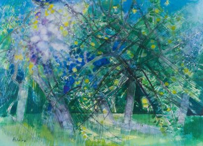 Camille HILAIRE (1916-2004) Orchard in Bloom
Watercolour on paper. Signed lower left
54...