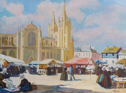 Raymond WINTZ (1884-1956) 
Le marché devant la cathédrale en Bretagne



Huile sur...