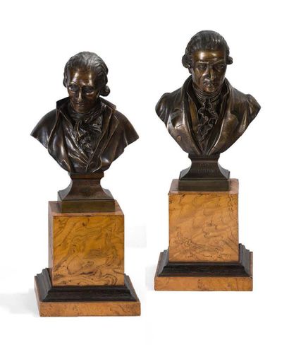 Louis Auguste DELECOLE (1828-1868) Famous men
Pair of sculptures in chased and patinated...