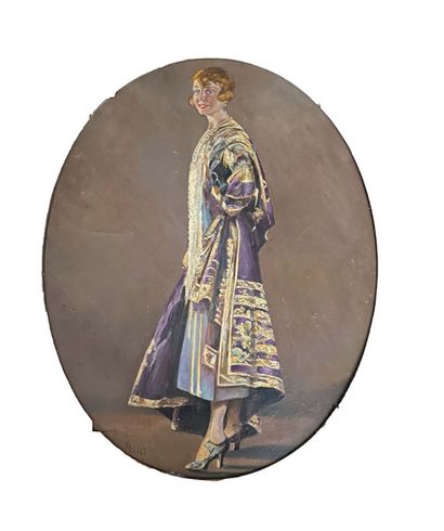 NALLET (Actif en France vers 1930) Portrait d'Alice Cocéa
Carton ovale
Signé en bas...