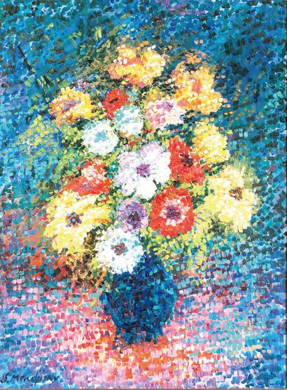 Serge MENDJISKY (1929-2017) Fleurs
Huile sur toile. Signé en bas à gauche.
46 x 61...