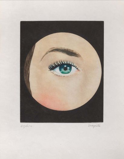 D'APRES RENE MAGRITTE (1898-1967) L'oeil-1968
Etching and aquatint in colour numbered...