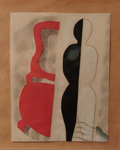 Sylvia DIAS (XXème siècle) Composition cubiste
Technique mixte sur carton. Signé...