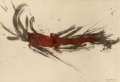 Hisao DOMOTO (1928-2013) Abstract composition
Ink and ink wash on paper. Signed and...