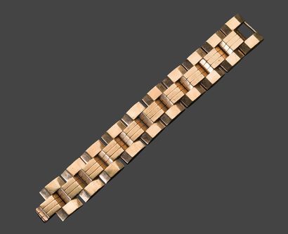 Tank bracelet in 18K (750) yellow gold with...