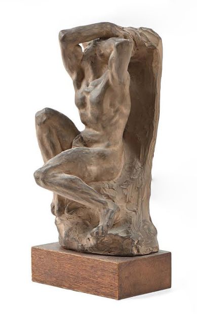 Ecole FRANCAISE, XIXème siècle Academy of men Terracotta sculpture H.31 cm