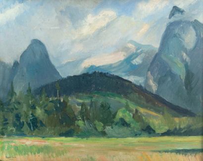 Louis MULHSTOCK (1904 - 2001) Mountain landscape - 1930
Oil on canvas. Signed and...