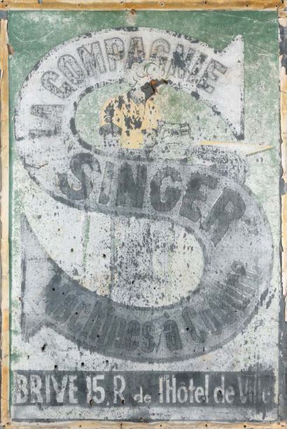 Polychrome poster of the SINGER company in...