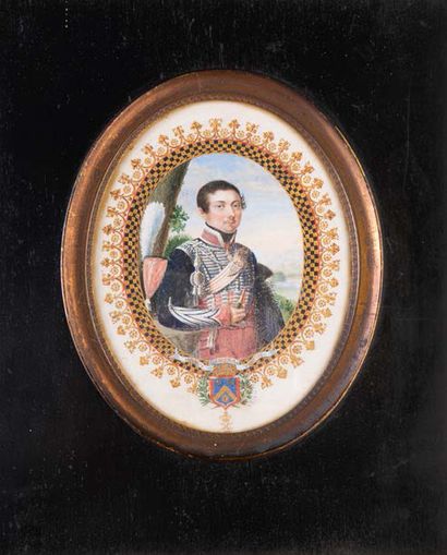 Ecole française, première moitié du XIXème siècle. Portrait of Captain Lefèvre de...