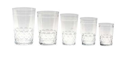 BACCARAT Set of 49 goblets of different sizes in cut crystal : 7cm, 9cm, 9,5cm, 10cm....