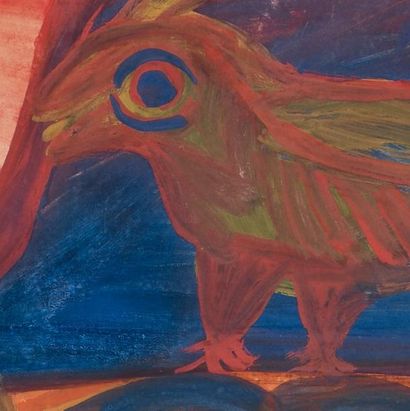 Anselme BOIX-VIVES (1899-1969) Sans titre Gouache sur papier marouflé sur toile,...