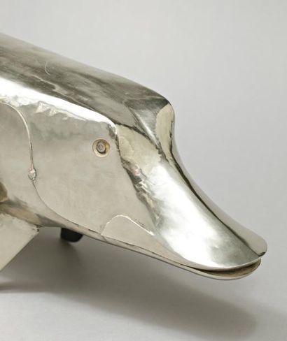 FRANÇOIS-XAVIER LALANNE (1927-2008) Brochet - 1973 Sculpture en métal martelé et...