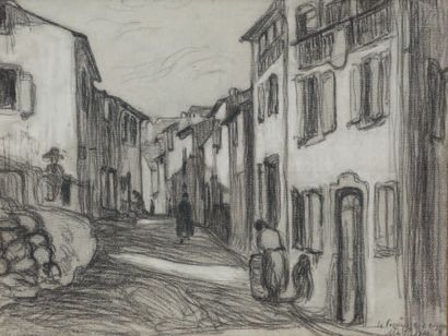Albert GLEIZES (1881-1953) Scène de rue animée
Fusain sur papier, signé en bas à...