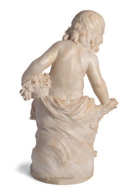 AUGUSTE MOREAU (1834-1917) Putto à la corbeille et guirlande de fleurs
Sculpture...